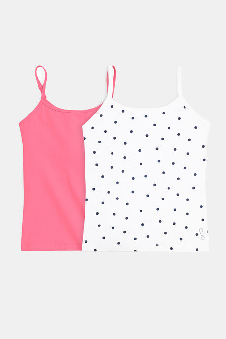 Buy YouGotPlanB Girls Cotton Padded Camisole (Pack of 2) - Multicolor